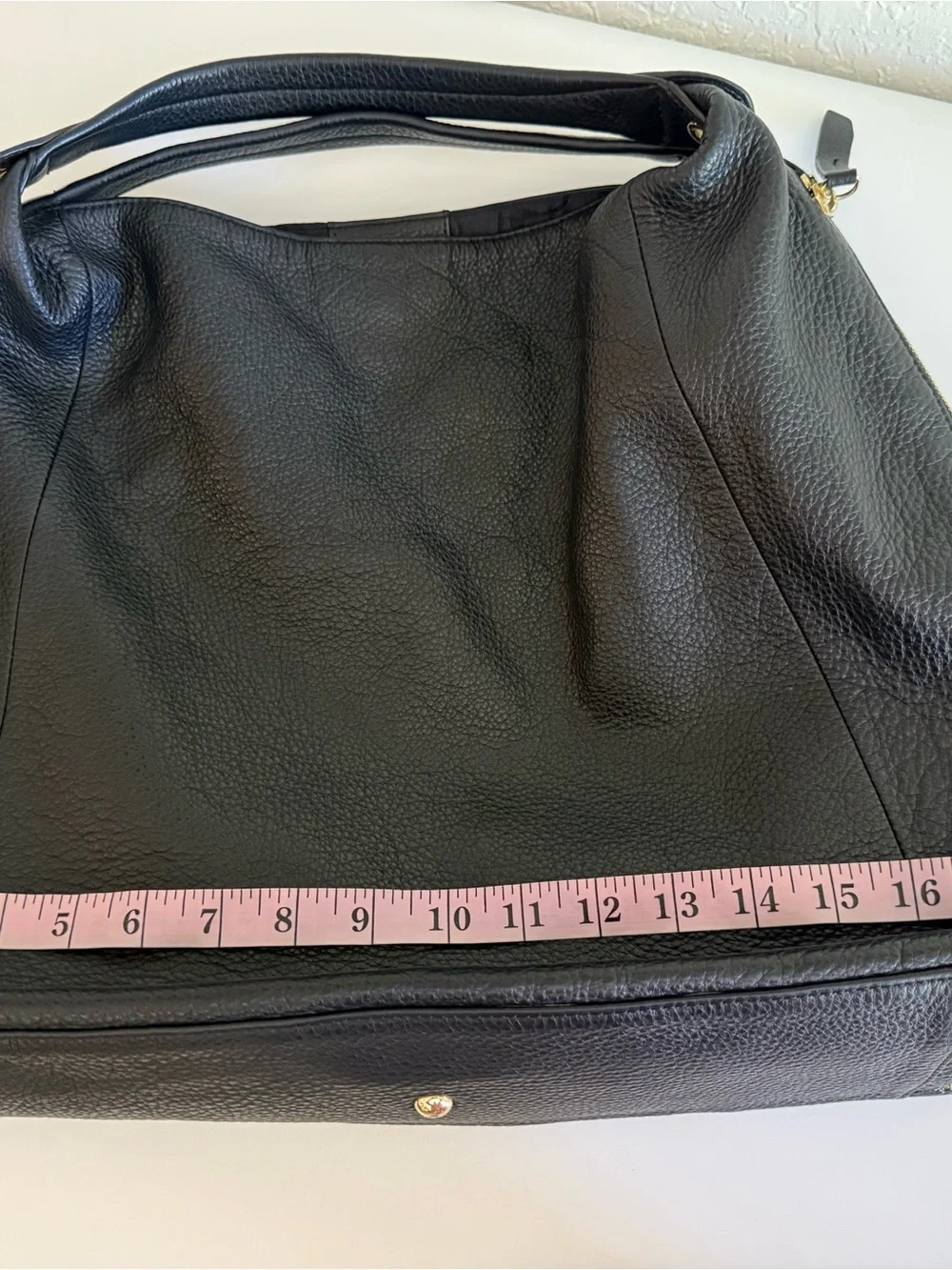 Furla Black Pebbled Leather Hobo Bag